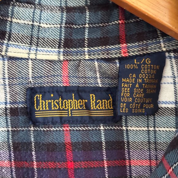 Vtg Plaid Flannel Button Down - Picture 4 of 8